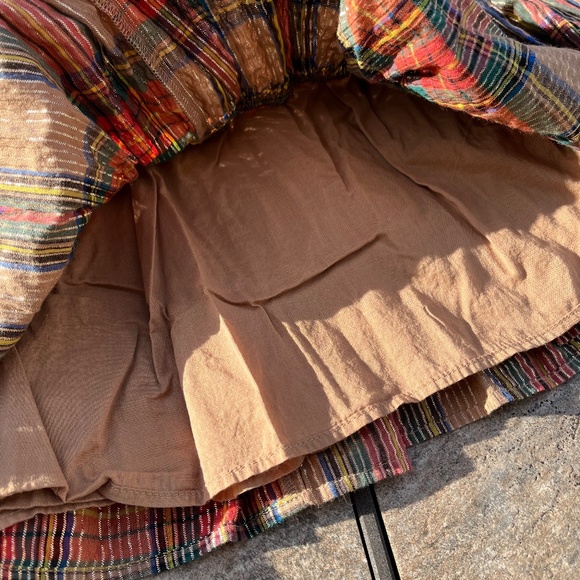 J. Crew ruched camel tartan dress - Picture 3 of 9